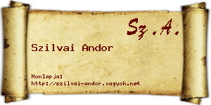 Szilvai Andor névjegykártya
